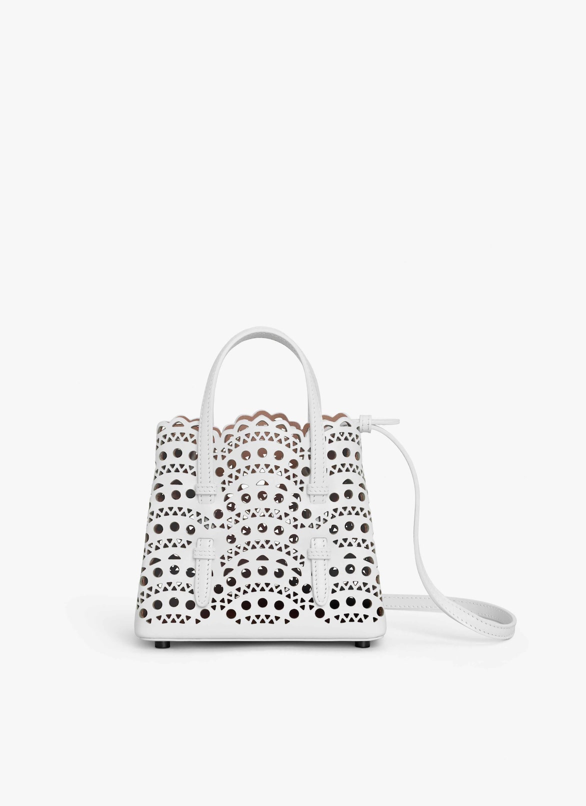 Mina 16 bag in vienne wave calfskin ALAÏA OPTIC WHITE MINA 16 BAG IN VIENNE WAVE CALFSKIN